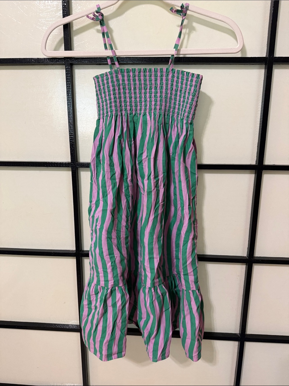 H&M Green and Lavender Striped Sundress